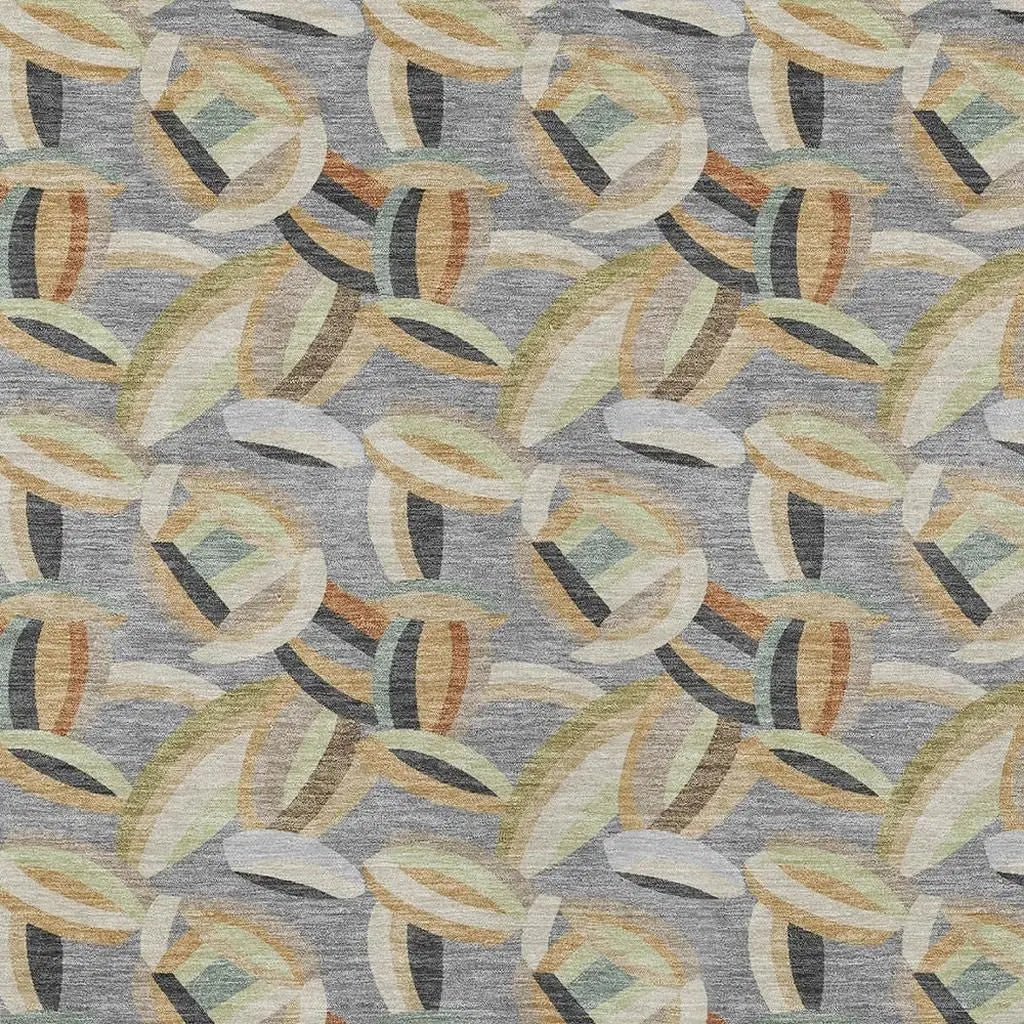 5' X 8' Gray And Charcoal Abstract Washable Indoor Outdoor Area Rug Homeroots Outdoor
