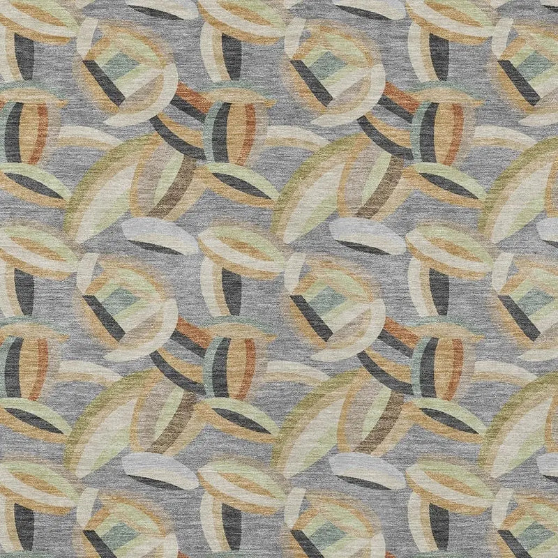 5' X 8' Gray And Charcoal Abstract Washable Indoor Outdoor Area Rug Homeroots Outdoor