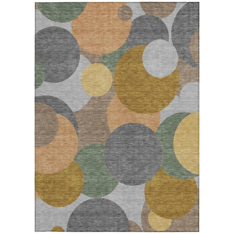 5' X 8' Gray And Graphite Geometric Washable Indoor Outdoor Area Rug Homeroots Outdoor