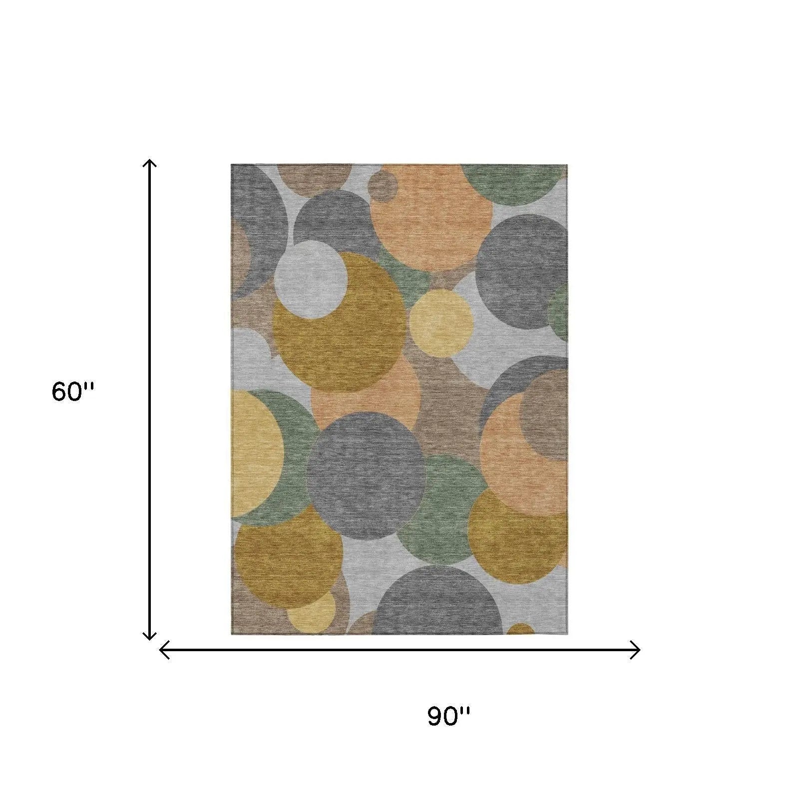 5' X 8' Gray And Graphite Geometric Washable Indoor Outdoor Area Rug Homeroots Outdoor