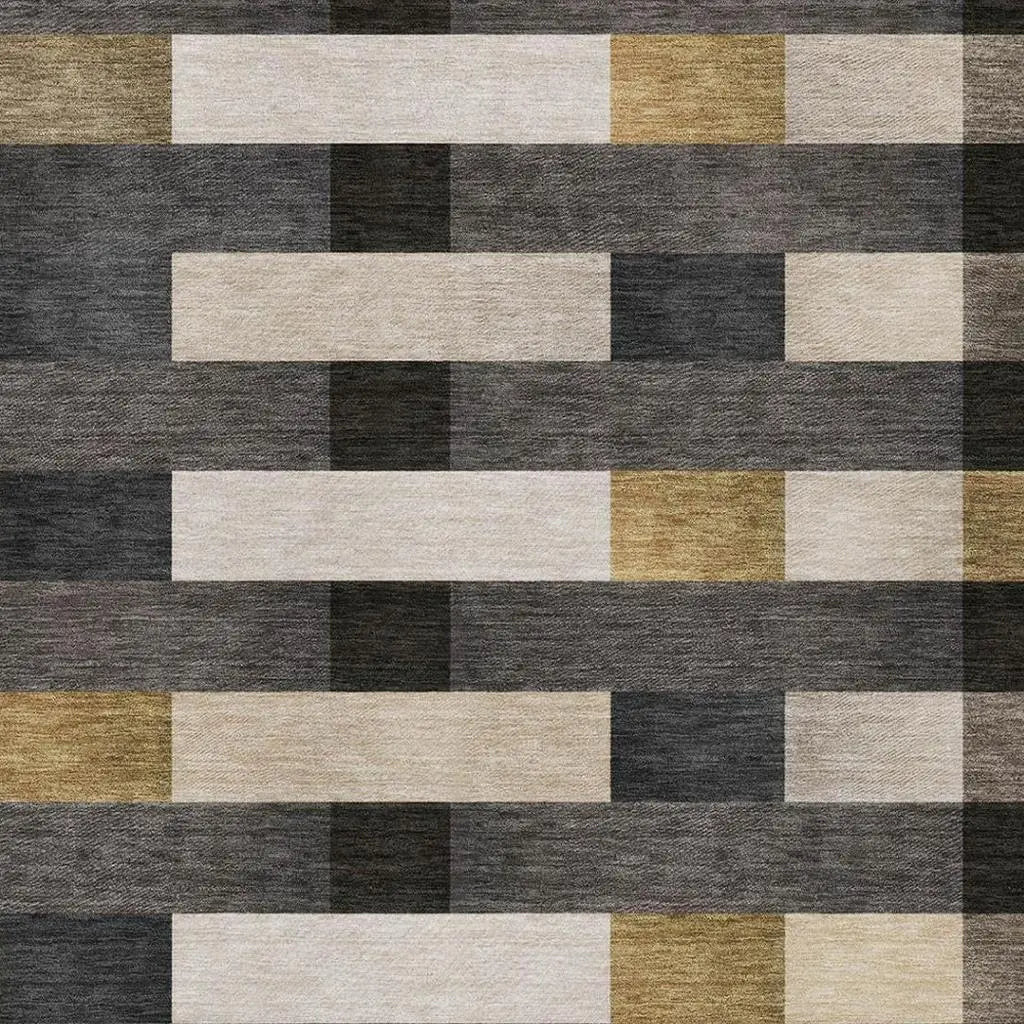 5' X 8' Gray And Graphite Striped Washable Indoor Outdoor Area Rug Homeroots Outdoor