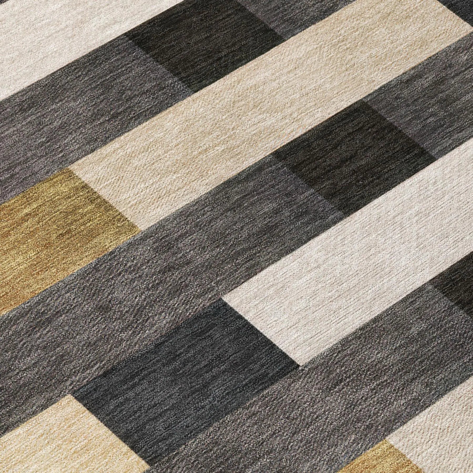 5' X 8' Gray And Graphite Striped Washable Indoor Outdoor Area Rug Homeroots Outdoor