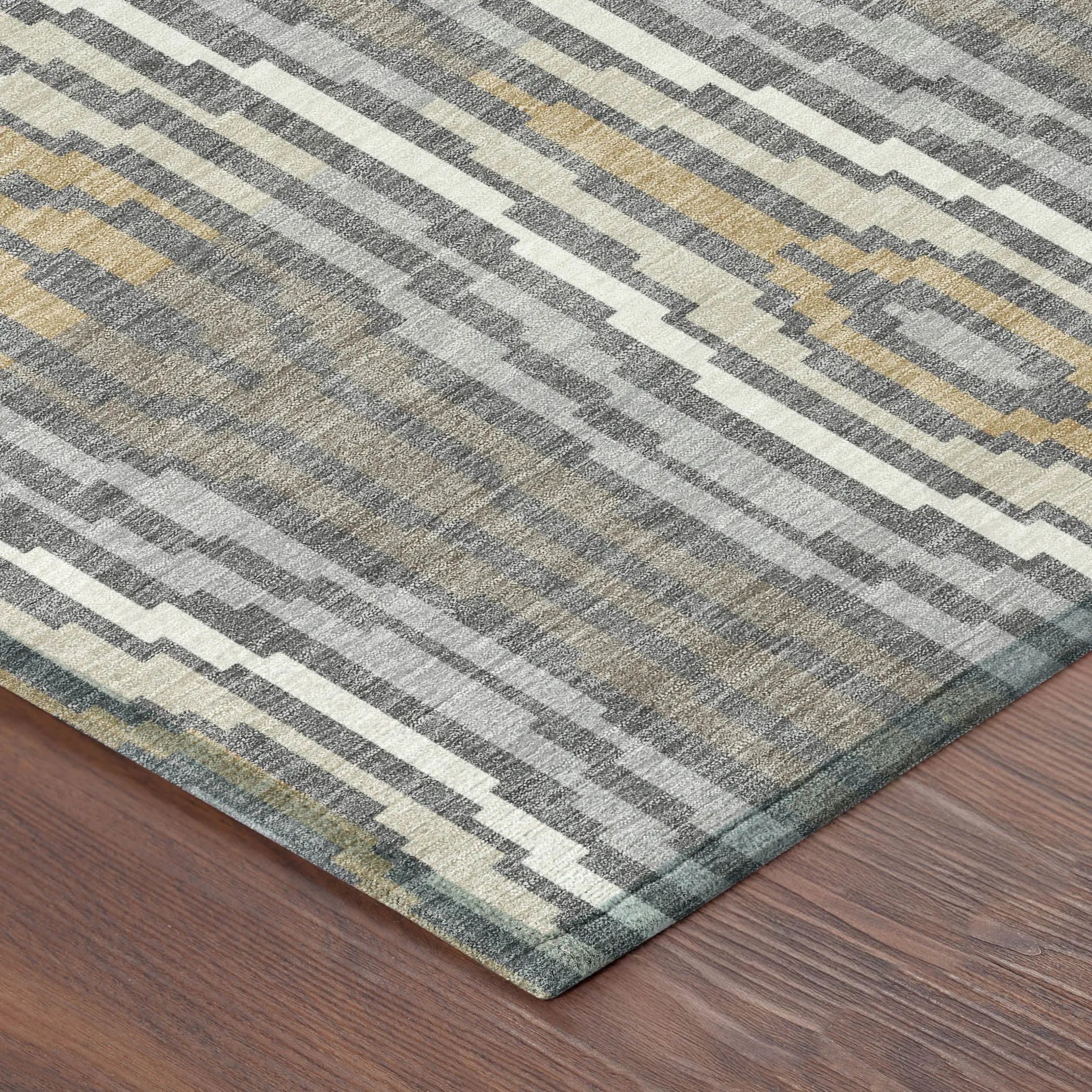 5' X 8' Gray And Ivory Abstract Washable Indoor Outdoor Area Rug Homeroots Outdoor