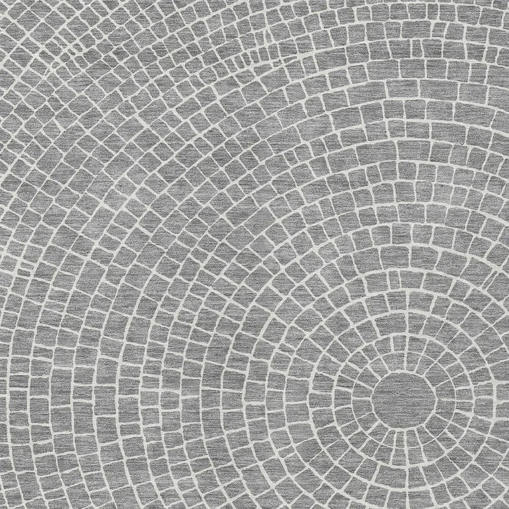 5' X 8' Gray And Ivory Geometric Washable Indoor Outdoor Area Rug Homeroots Outdoor