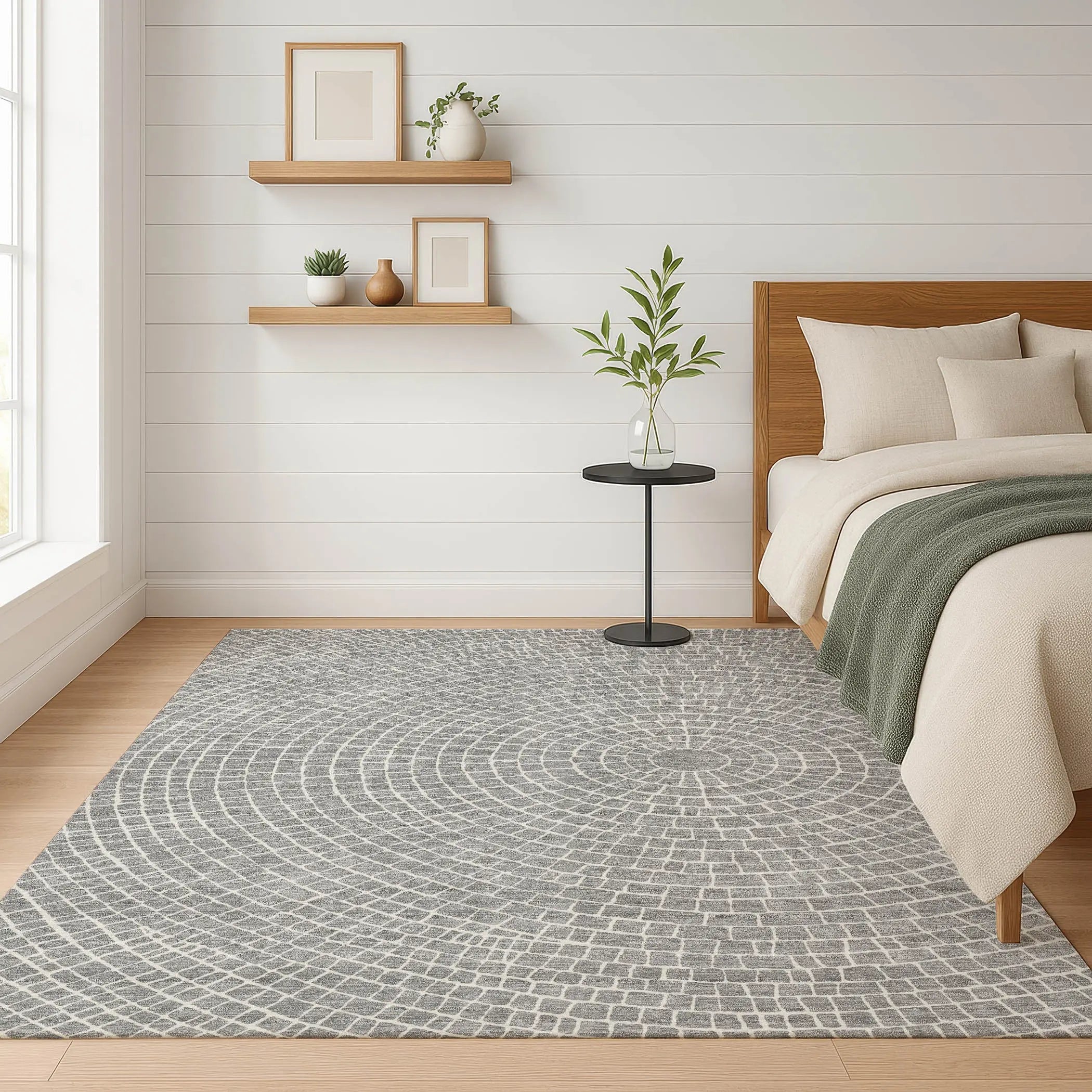 5' X 8' Gray And Ivory Geometric Washable Indoor Outdoor Area Rug Homeroots Outdoor