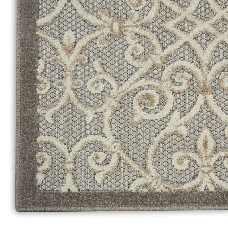 5' X 8' Gray And Ivory Indoor Outdoor Area Rug Homeroots Outdoor