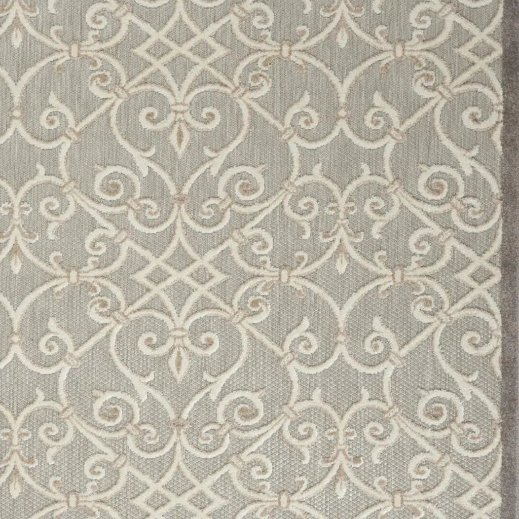 5' X 8' Gray And Ivory Indoor Outdoor Area Rug Homeroots Outdoor