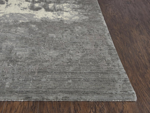 5' X 8' Gray And Ivory New Zealand Lambs Wool Abstract Hand Carved Handmade Area Rug Homeroots Home Decor