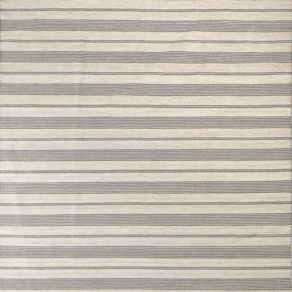 5' X 8' Gray And Ivory Striped Dhurrie Hand Woven Stain Resistant Area Rug Homeroots Outdoor