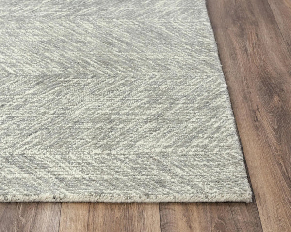 5' X 8' Gray And Ivory Wool Chevron Hand Tufted Area Rug Homeroots Home Decor