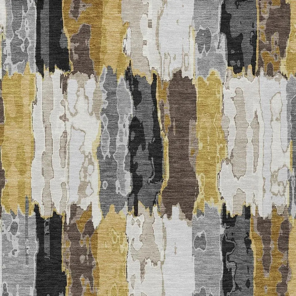 5' X 8' Gray And Linen Abstract Washable Indoor Outdoor Area Rug Homeroots Outdoor