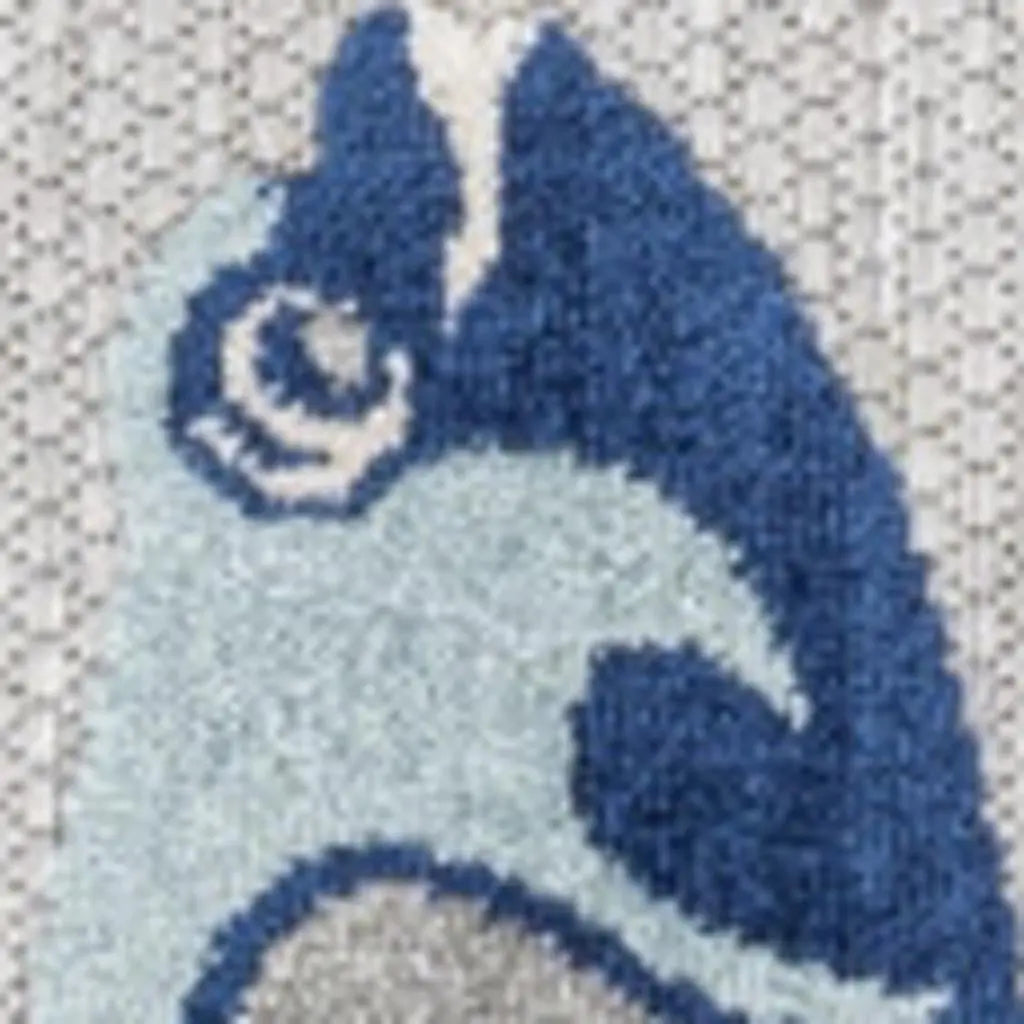 5' X 8' Gray And Navy Blue Animal Print Indoor Outdoor Area Rug Homeroots Outdoor