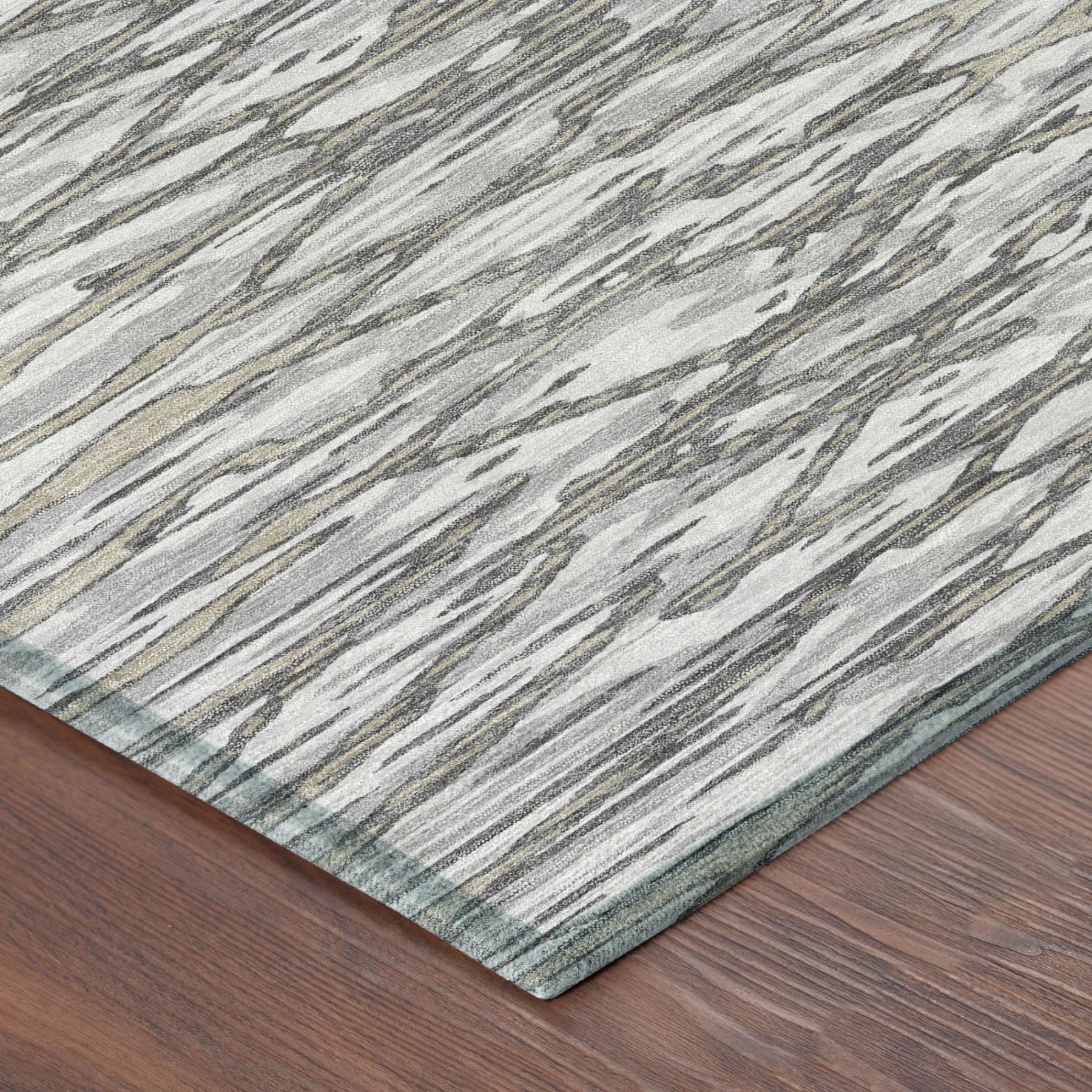 5' X 8' Gray And Pewter Abstract Washable Indoor Outdoor Area Rug Homeroots Outdoor