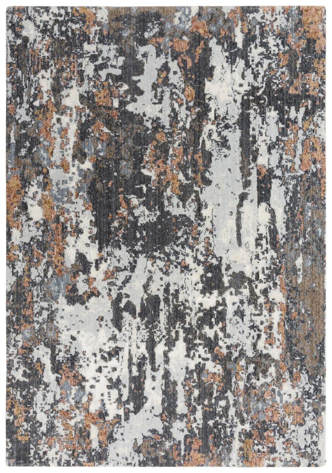 5' X 8' Gray And Rust Abstract Hand Carved Handmade Area Rug Homeroots Home Decor