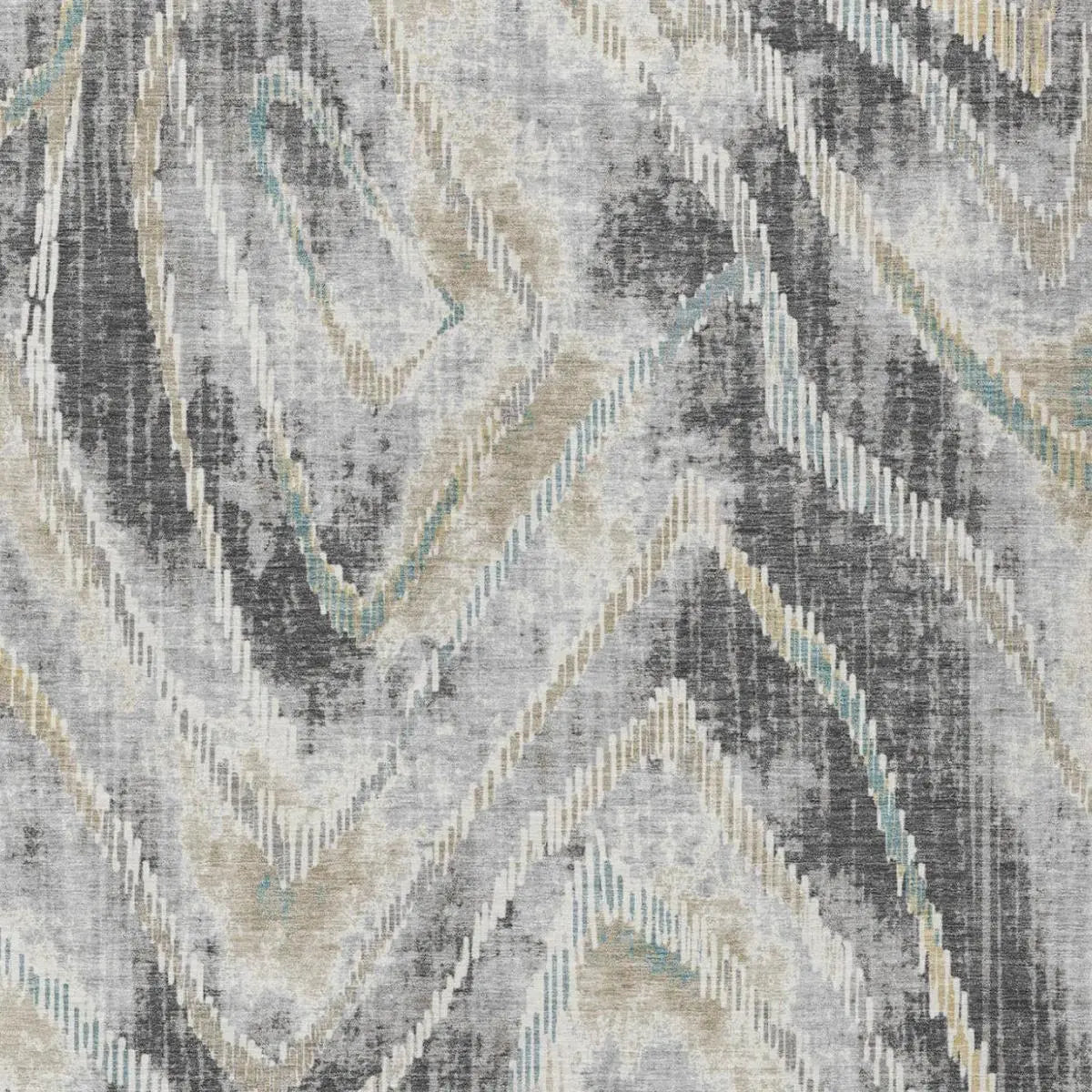 5' X 8' Gray And Silver Abstract Washable Indoor Outdoor Area Rug Homeroots Outdoor