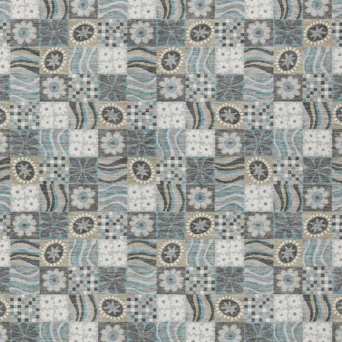 5' X 8' Gray And Silver Floral Washable Indoor Outdoor Area Rug Homeroots Outdoor
