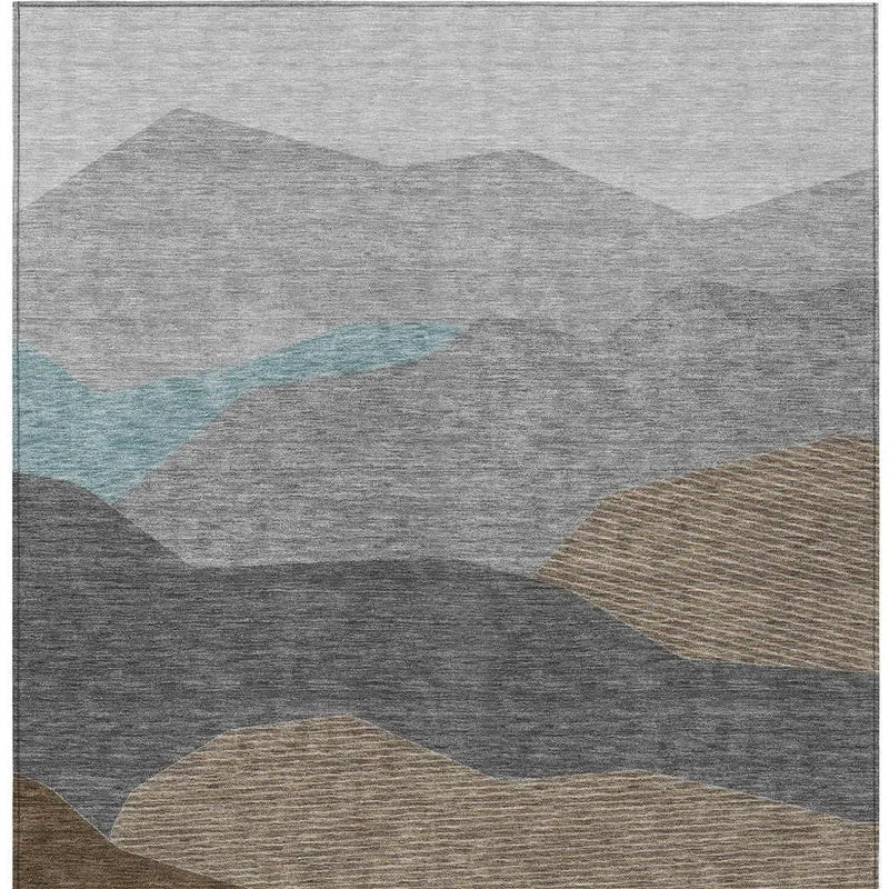 5' X 8' Gray And Silver Geometric Washable Indoor Outdoor Area Rug Homeroots Outdoor
