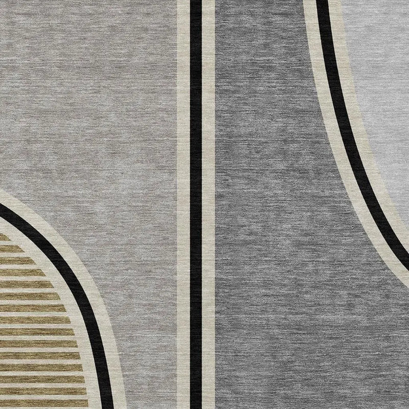5' X 8' Gray And Silver Geometric Washable Indoor Outdoor Area Rug Homeroots Outdoor