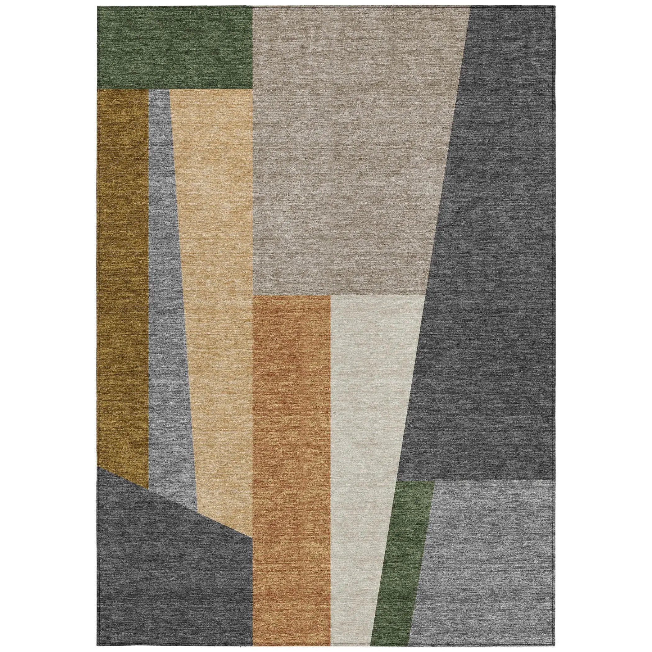 5' X 8' Gray And Taupe Geometric Washable Indoor Outdoor Area Rug Homeroots Outdoor