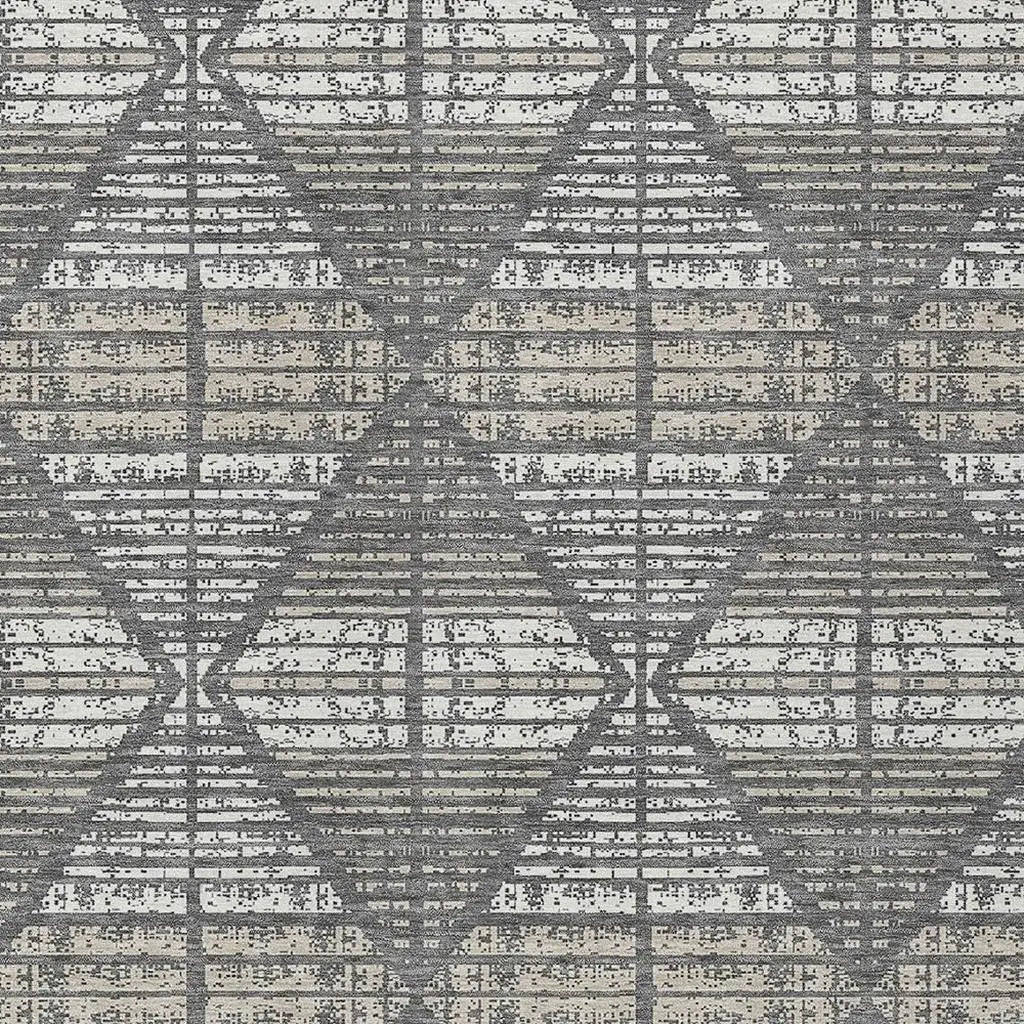 5' X 8' Gray And Taupe Geometric Washable Indoor Outdoor Area Rug Homeroots Outdoor