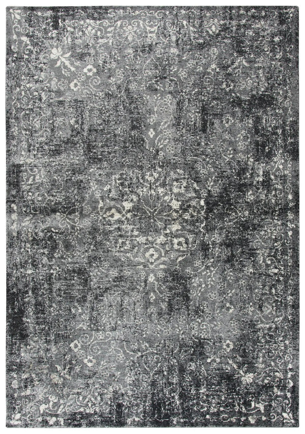 5' X 8' Gray Black Dark Gray And Ivory Medallion Area Rug Homeroots Home Decor