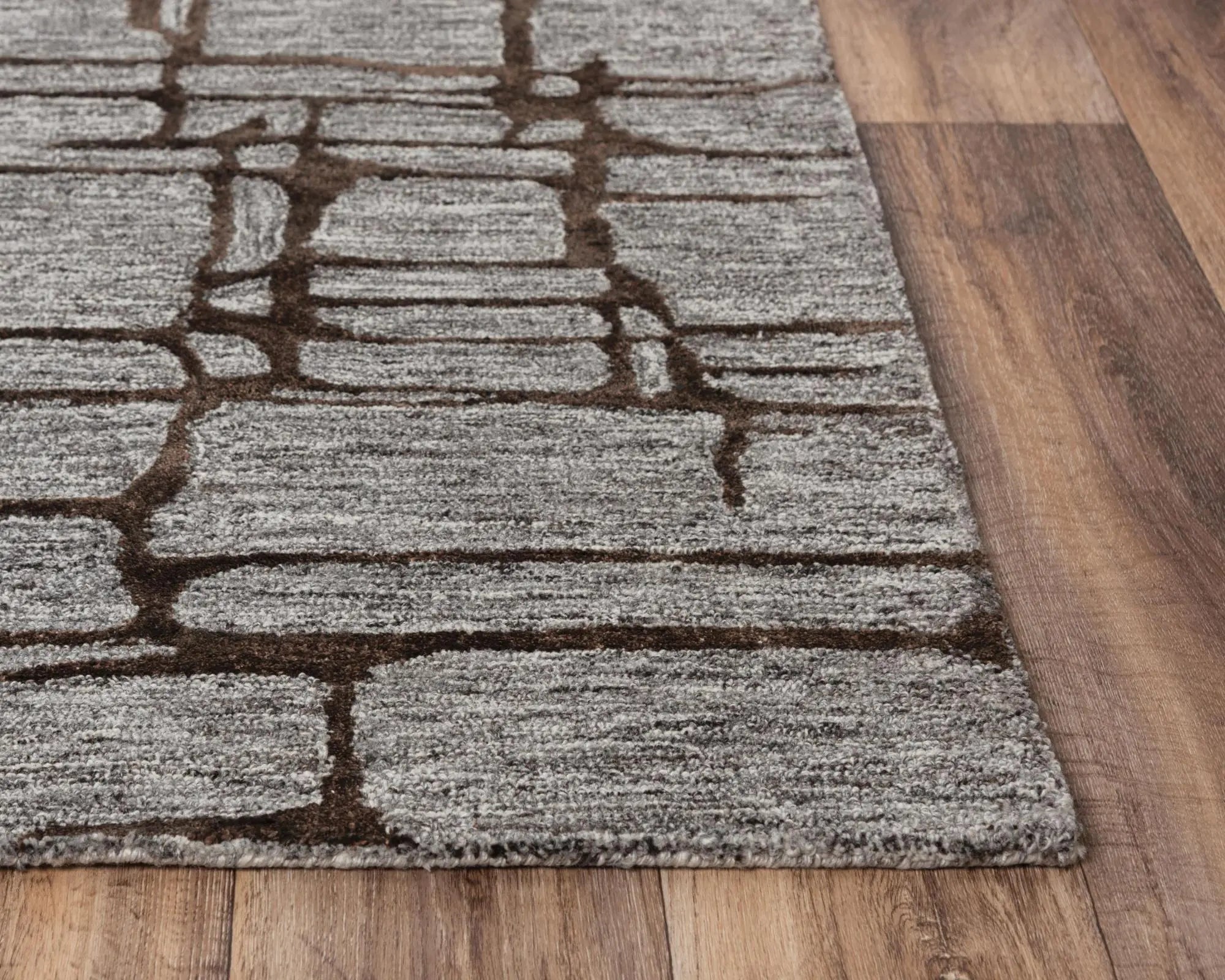 5' X 8' Gray Charcoal And Black Wool Abstract Hand Tufted Area Rug Homeroots Home Decor