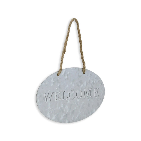 5" X 8" Gray Handcrafted Welcome Galvanized Metal Wall Decor Homeroots Home Decor
