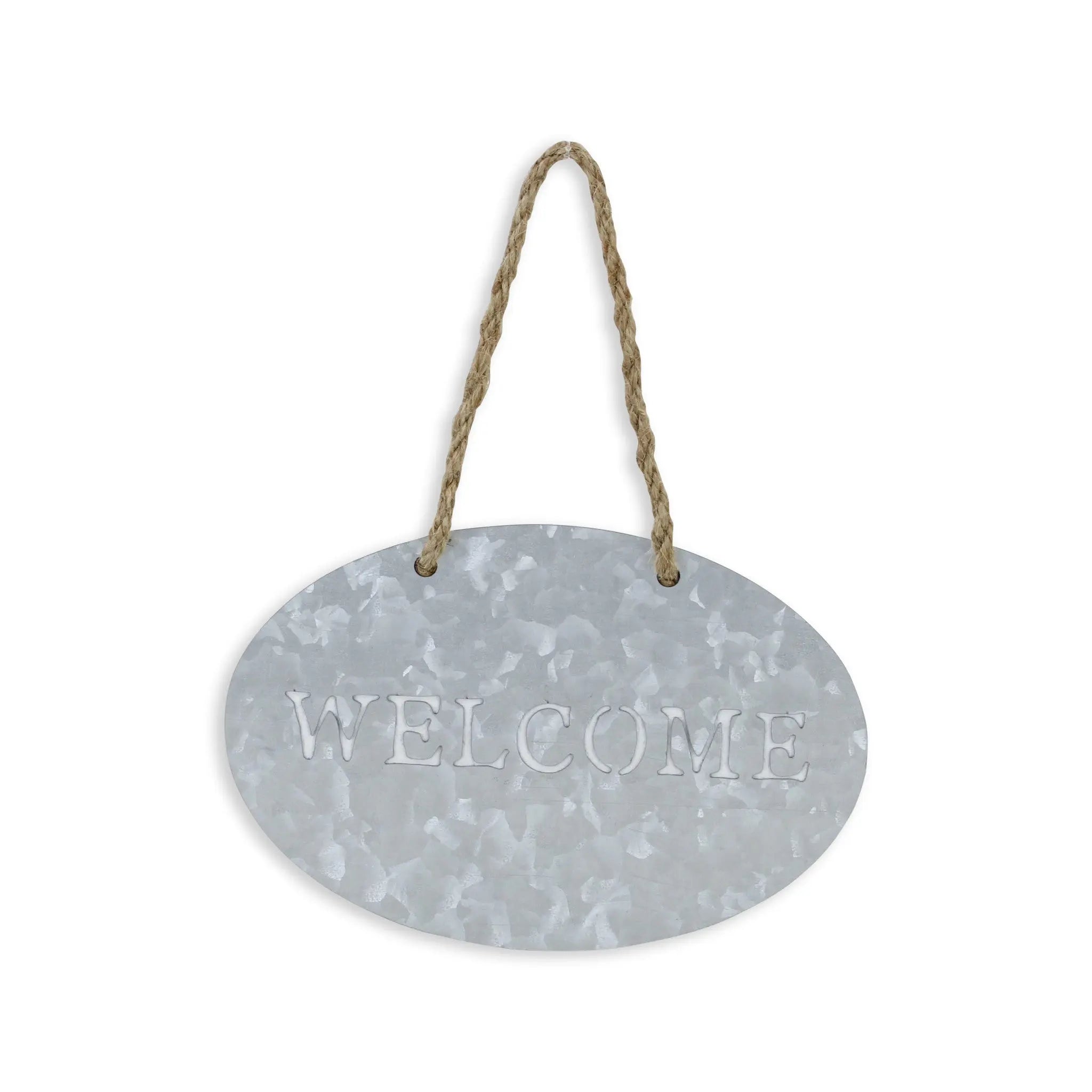 5" X 8" Gray Handcrafted Welcome Galvanized Metal Wall Decor Homeroots Home Decor