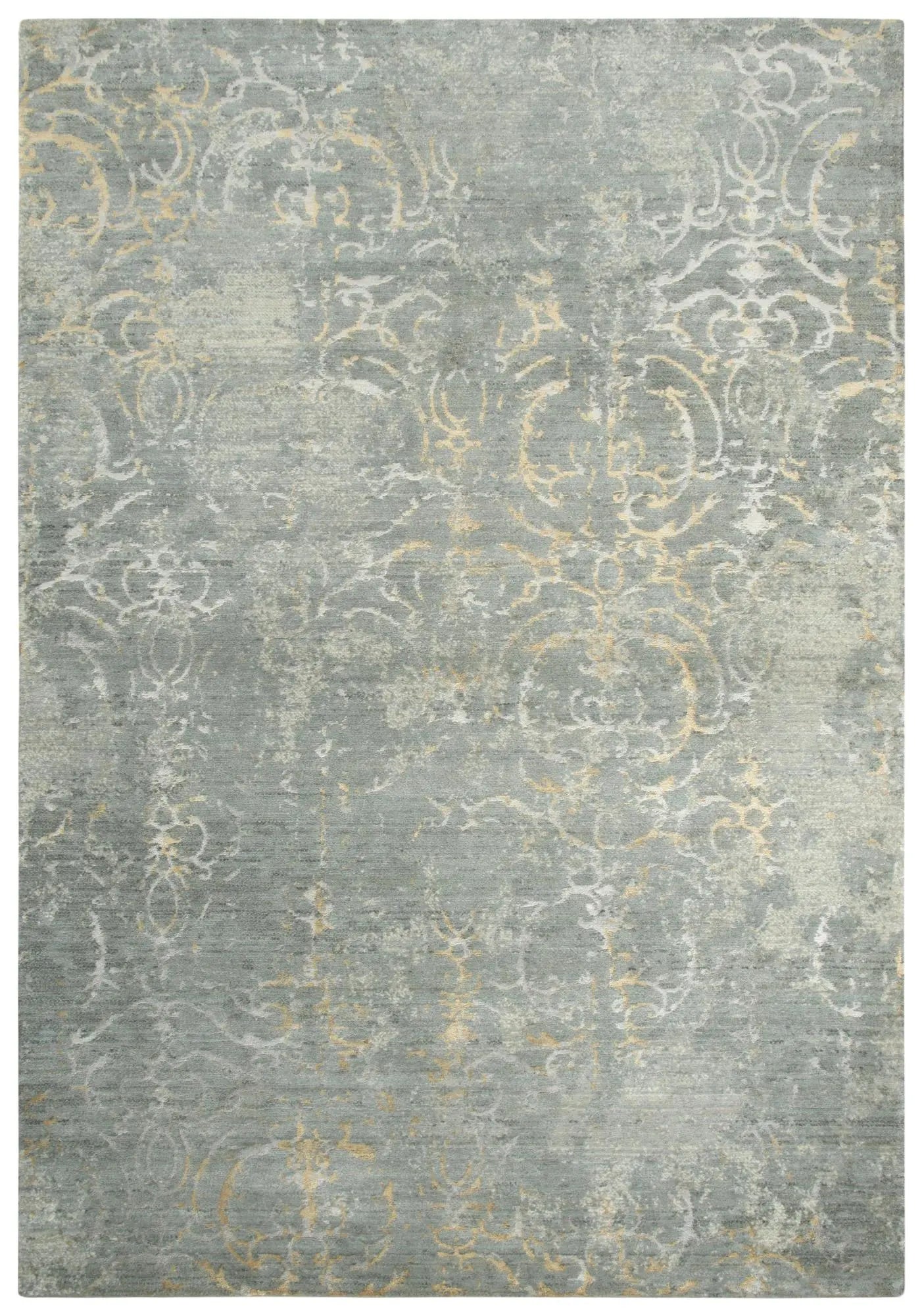 5' X 8' Gray Light Gray Beige And Ivory New Zealand Lambs Wool Trellis Hand Carved Handmade Area Rug Homeroots Home Decor