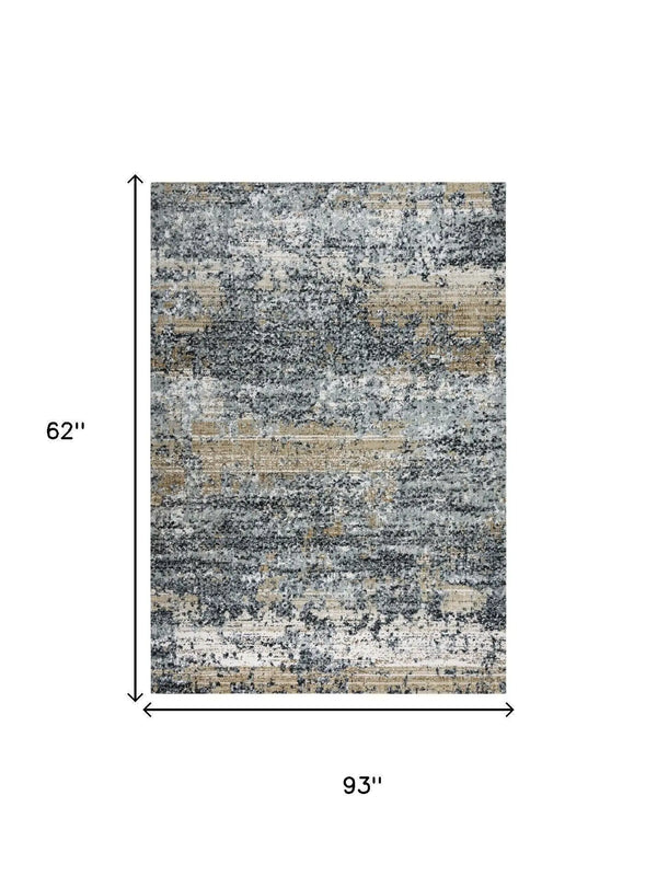 5' X 8' Gray Light Gray Brown Beige And Ivory Abstract Hand Carved Handmade Area Rug Homeroots Home Decor