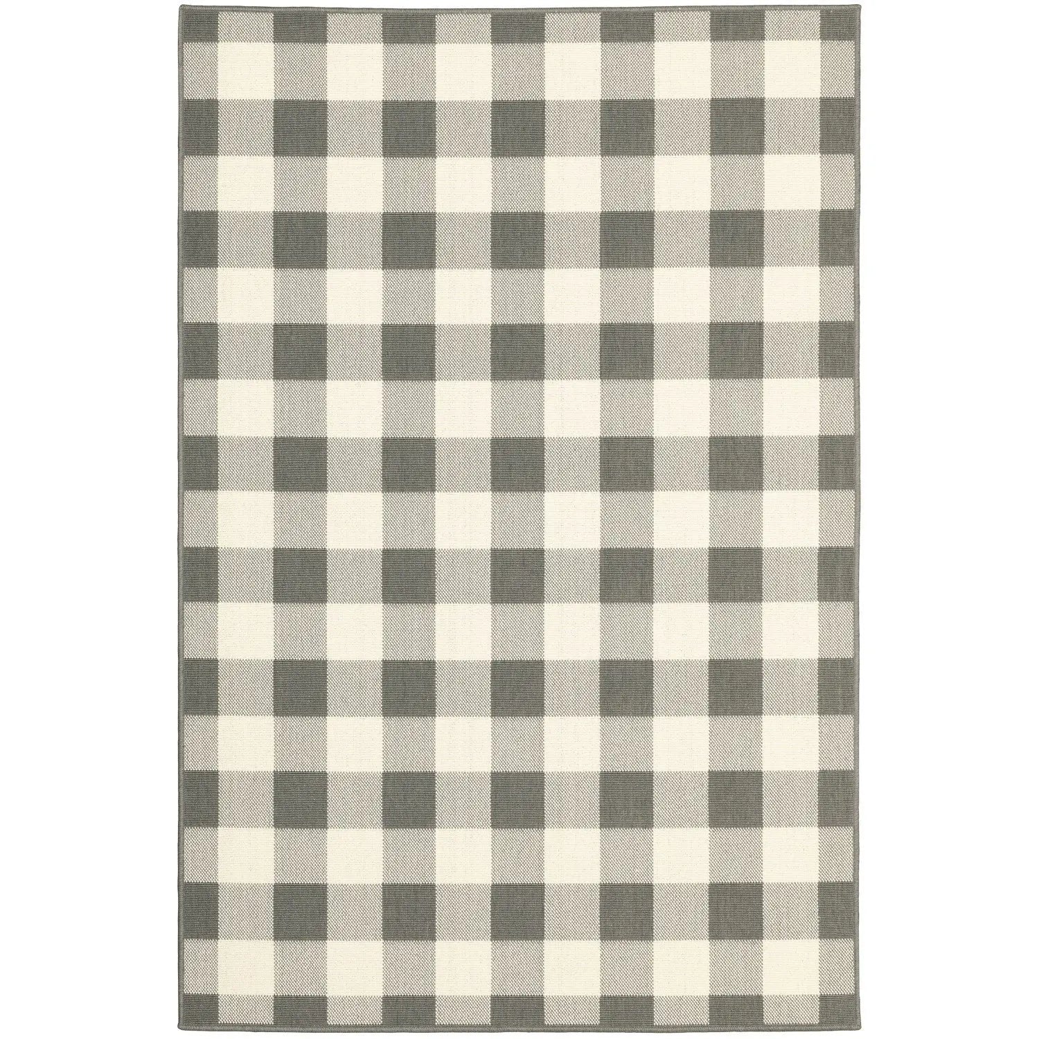 5' X 8' Gray and Ivory Indoor Outdoor Area Rug Homeroots Outdoor