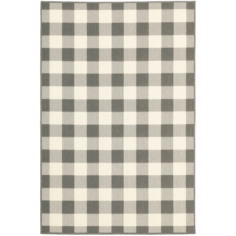 5' X 8' Gray and Ivory Indoor Outdoor Area Rug Homeroots Outdoor