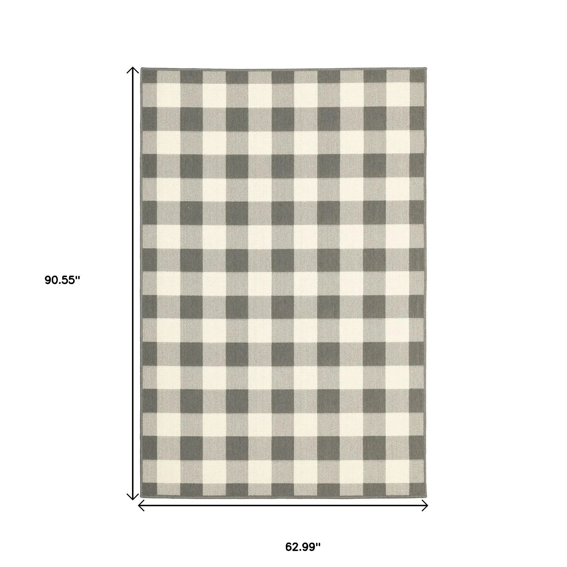 5' X 8' Gray and Ivory Indoor Outdoor Area Rug Homeroots Outdoor