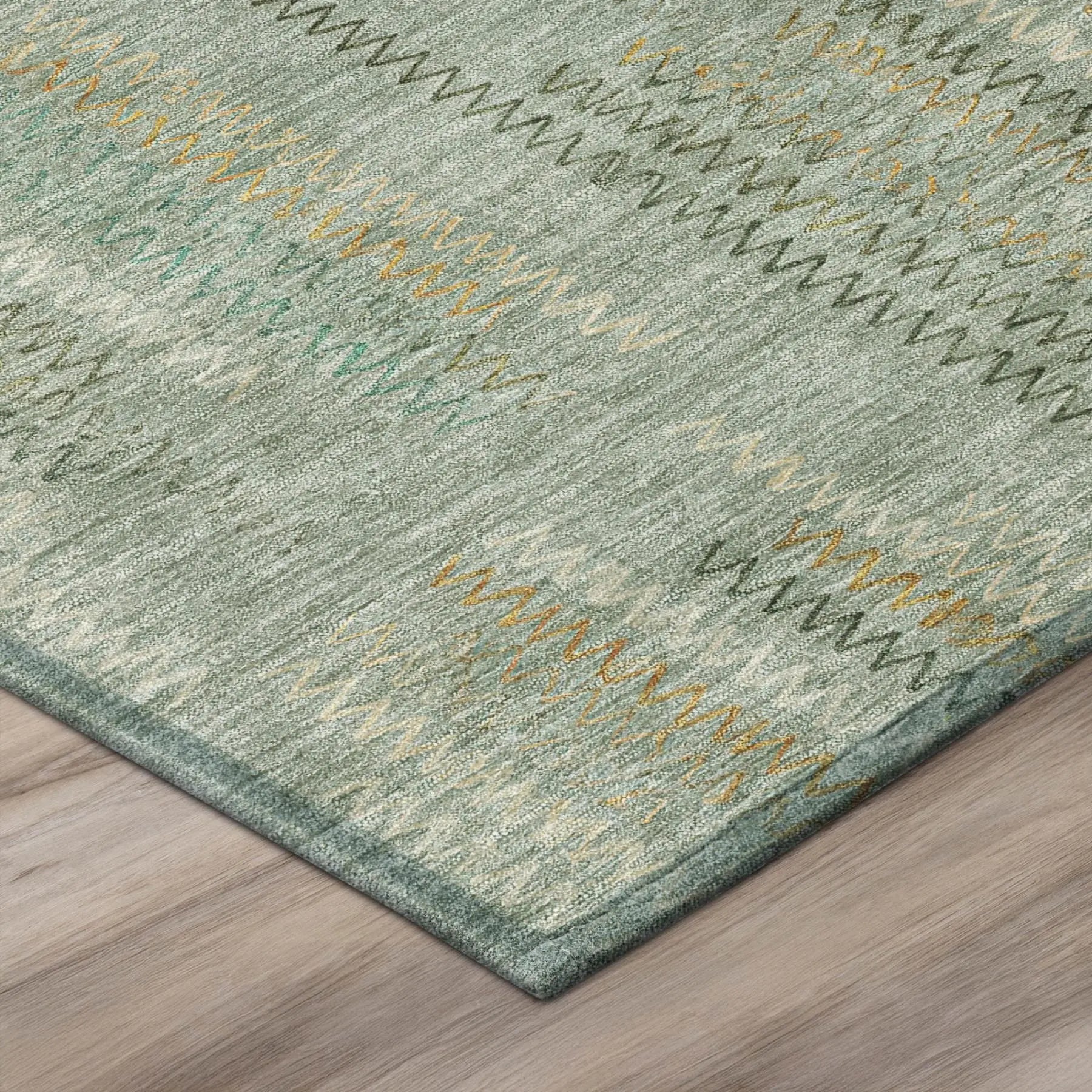 5' X 8' Green And Beige Abstract Washable Indoor Outdoor Area Rug Homeroots Outdoor