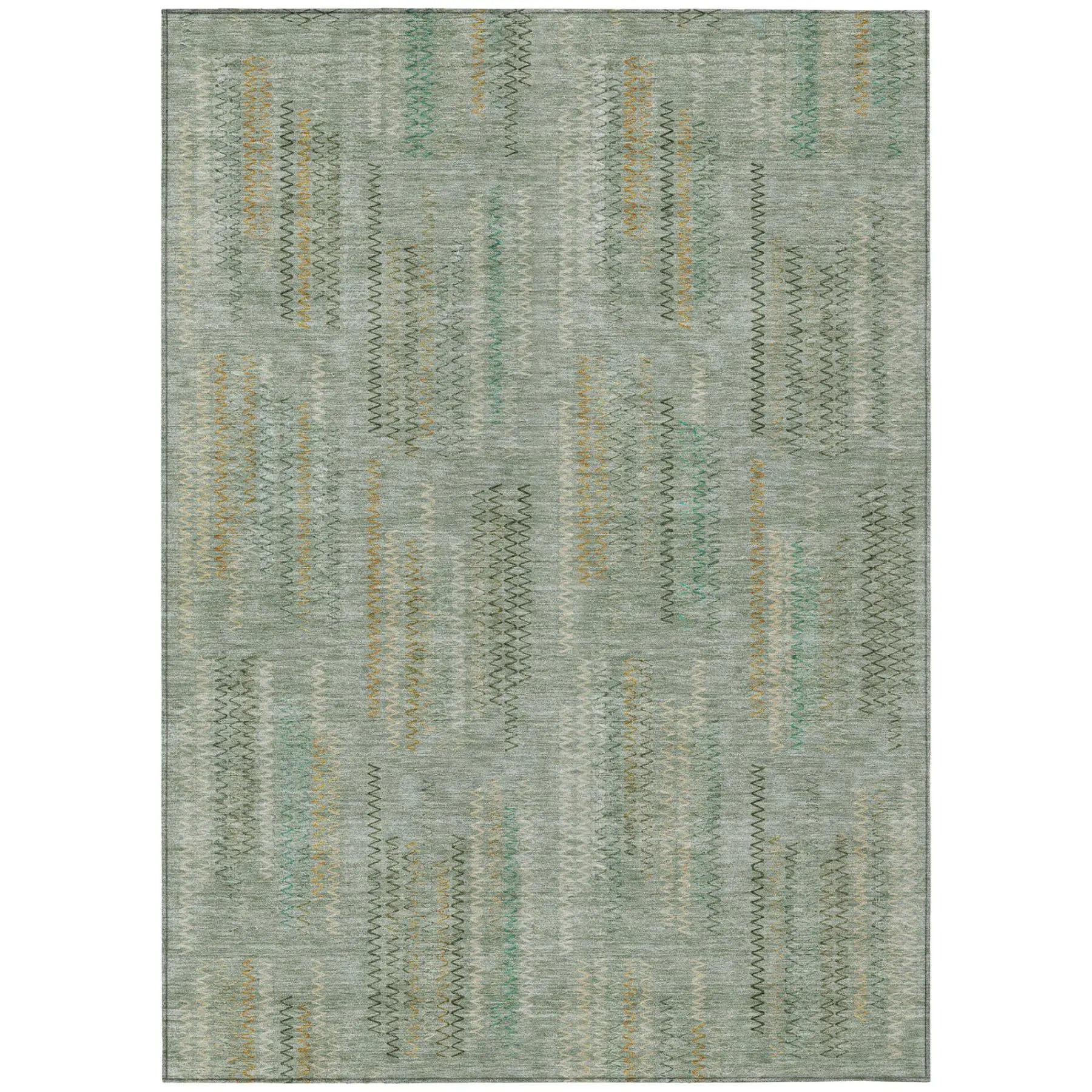 5' X 8' Green And Beige Abstract Washable Indoor Outdoor Area Rug Homeroots Outdoor