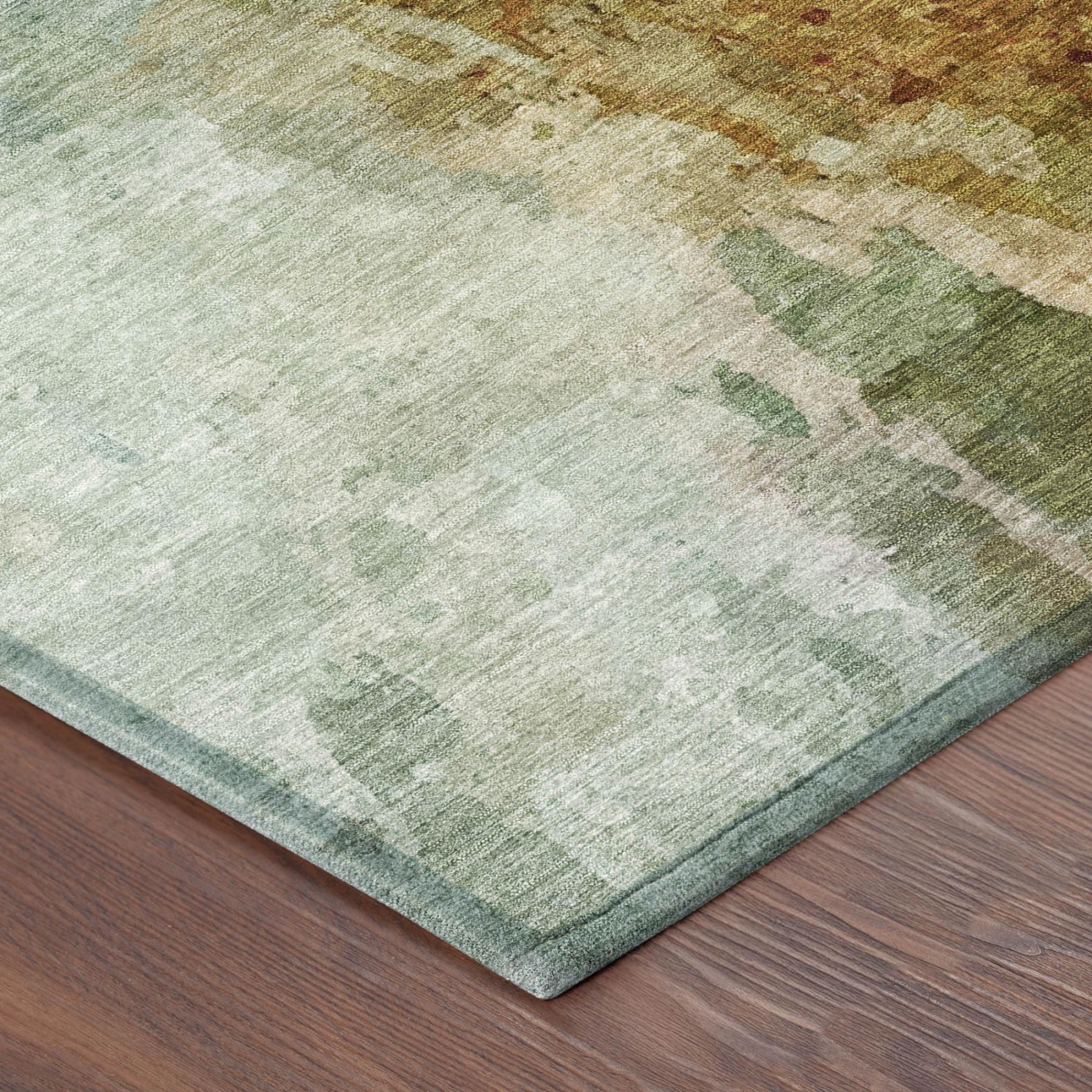 5' X 8' Green And Black Abstract Washable Indoor Outdoor Area Rug Homeroots Outdoor