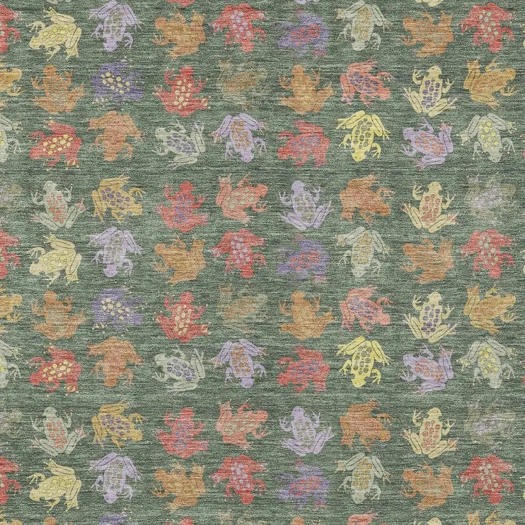 5' X 8' Green And Brown Geometric Washable Indoor Outdoor Area Rug Homeroots Outdoor