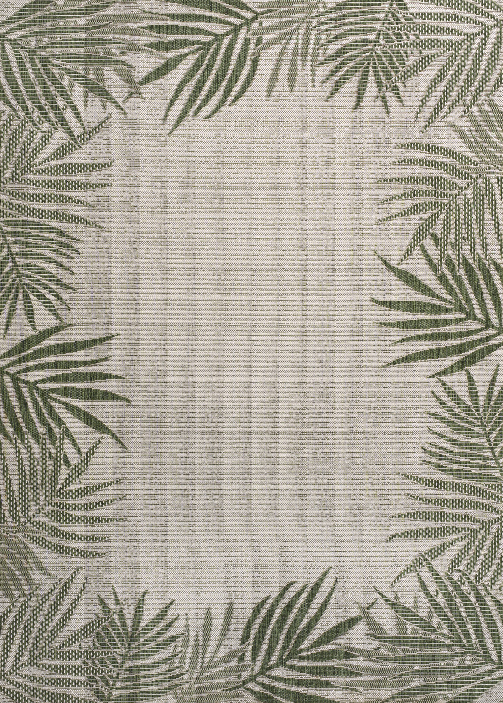 5' X 8' Green And Cream Floral Indoor Outdoor Area Rug - GreatEagleInc
