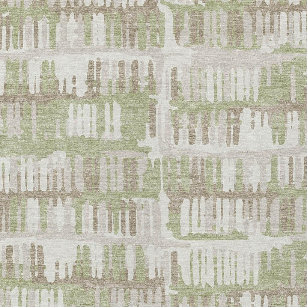 5' X 8' Green And Denim Blue Abstract Washable Indoor Outdoor Area Rug Homeroots Outdoor