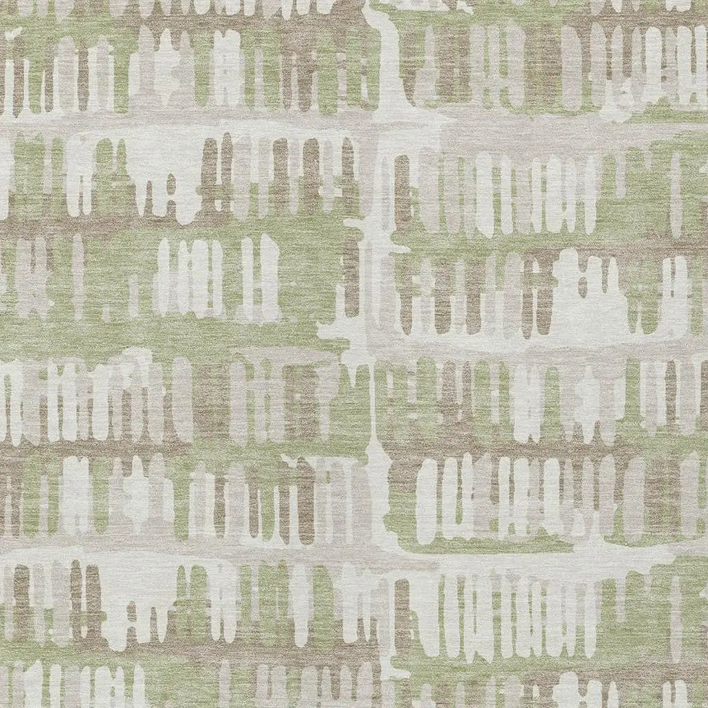 5' X 8' Green And Denim Blue Abstract Washable Indoor Outdoor Area Rug Homeroots Outdoor