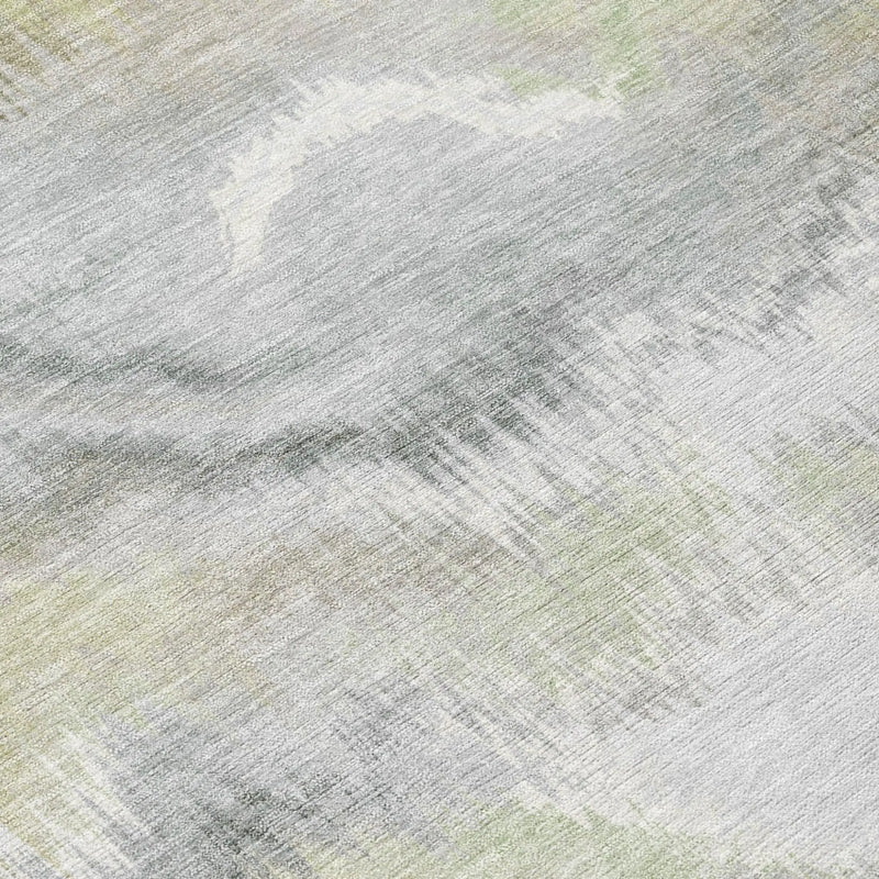 5' X 8' Green And Ivory Abstract Washable Indoor Outdoor Area Rug Homeroots Outdoor
