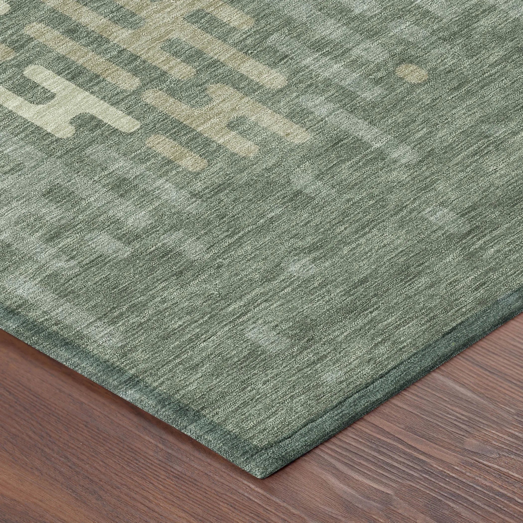 5' X 8' Green And Ivory Abstract Washable Indoor Outdoor Area Rug Homeroots Outdoor