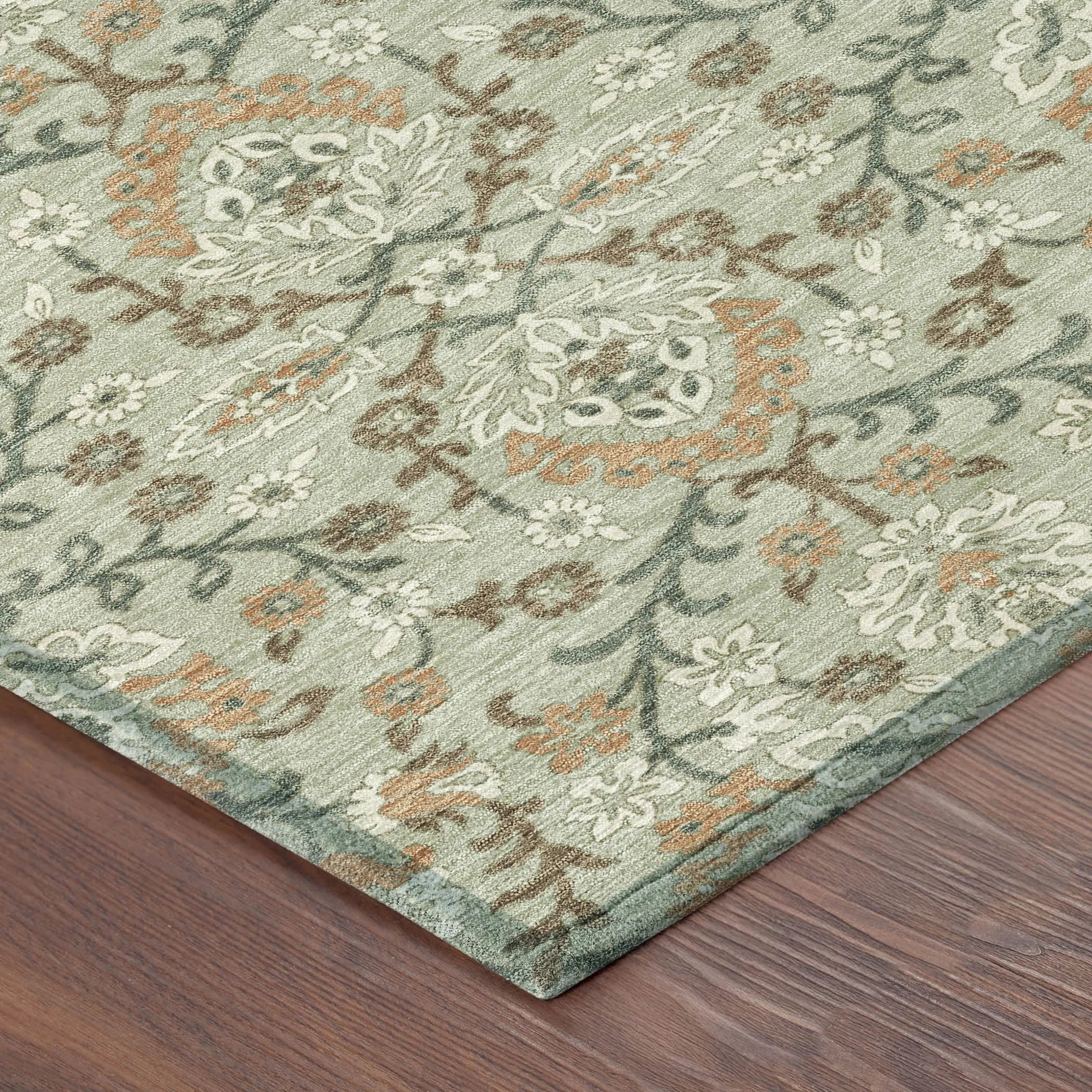 5' X 8' Green And Khaki Geometric Washable Indoor Outdoor Area Rug Homeroots Outdoor