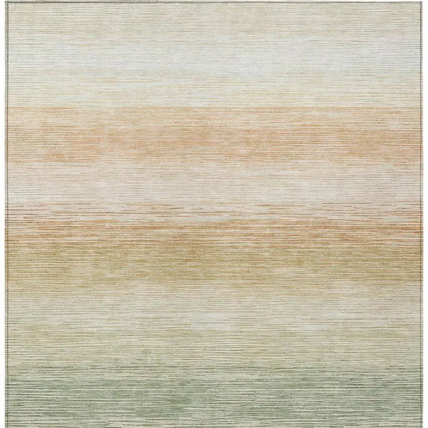 5' X 8' Green And Linen Striped Washable Indoor Outdoor Area Rug Homeroots Outdoor