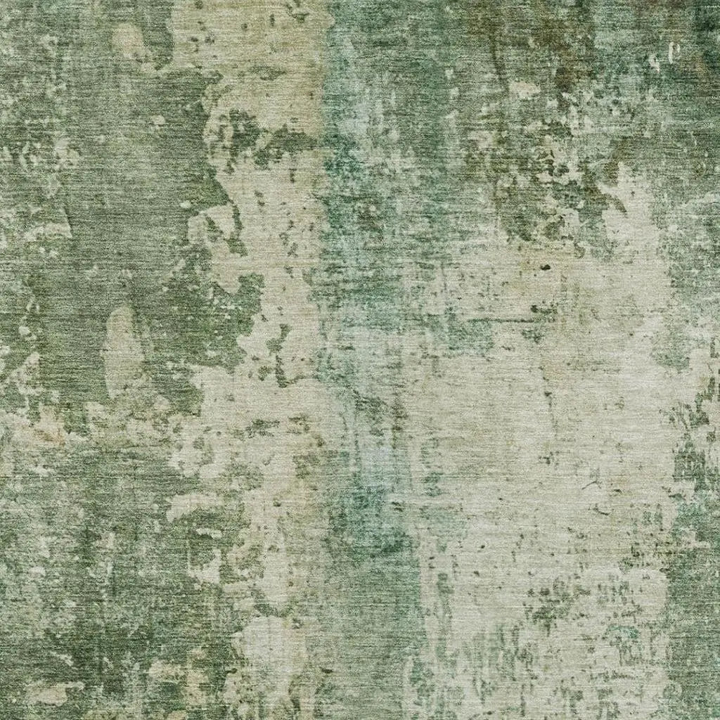 5' X 8' Green And Sage Abstract Washable Indoor Outdoor Area Rug Homeroots Outdoor