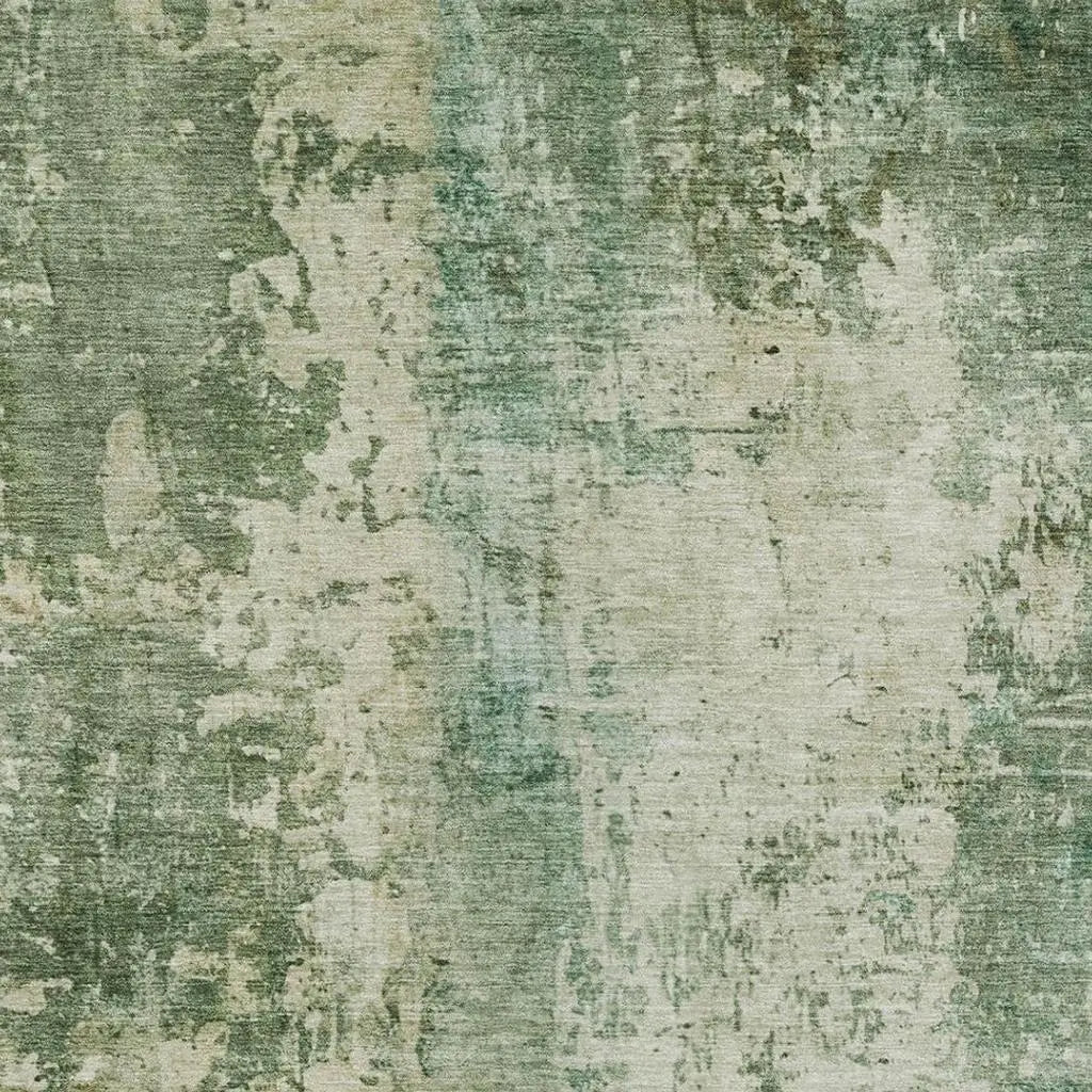 5' X 8' Green And Sage Abstract Washable Indoor Outdoor Area Rug Homeroots Outdoor