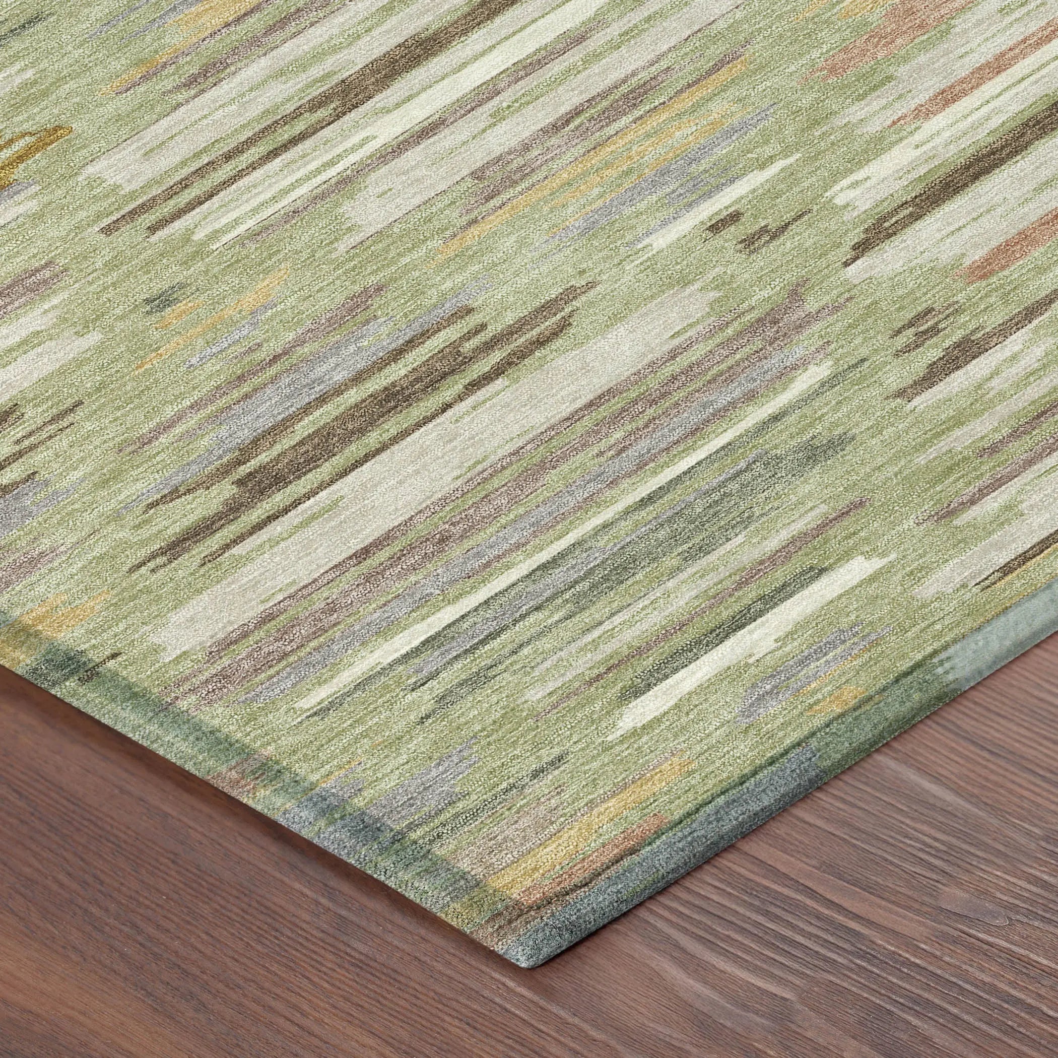 5' X 8' Green And Taupe Southwestern Washable Indoor Outdoor Area Rug Homeroots Outdoor