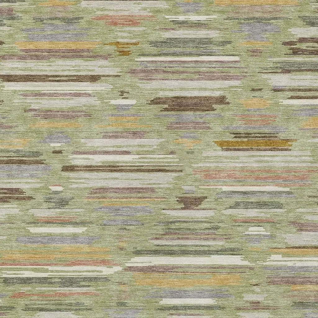 5' X 8' Green And Taupe Southwestern Washable Indoor Outdoor Area Rug Homeroots Outdoor