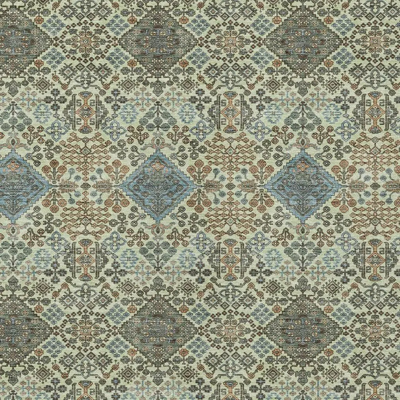 5' X 8' Green And Teal Blue Geometric Washable Indoor Outdoor Area Rug Homeroots Outdoor