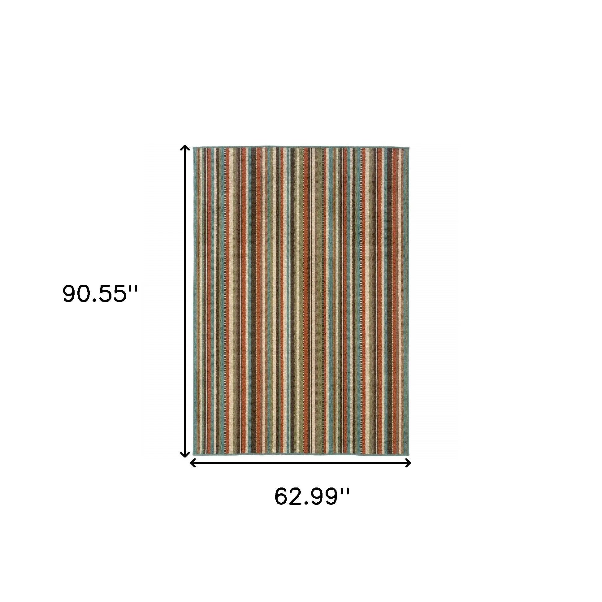 5' X 8' Green Indoor Outdoor Area Rug Homeroots Outdoor